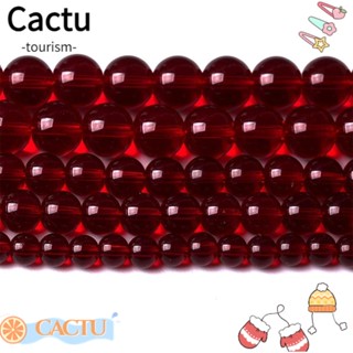 Cactu ลูกปัดแก้วคริสตัล ทรงกลม 6 มม. สีแดง สําหรับทําเครื่องประดับ DIY 126 ชิ้น