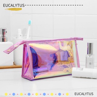 Eutus กระเป๋าเครื่องสําอาง PVC ใส จุของได้เยอะ กันน้ํา สีโปร่งใส สําหรับผู้หญิง