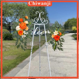 [Chiwanji] ป้ายผ้าไหม ลายดอกไม้ ใบไม้สีเขียว หลากสี สําหรับตกแต่งงานแต่งงาน พิธีต้อนรับ 2 ชิ้น