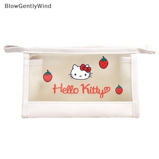 Blowgentlywind กระเป๋าดินสอ กระเป๋าเครื่องสําอาง ลาย Hello Kitty น่ารัก มีซิป สําหรับเดินทาง