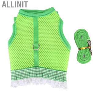 Allinit Rabbit Harness Vest  Cute Bright Color and Leash Adjustable Breathable Mesh for Guinea Pig Chinchilla