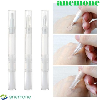 Anemone ปากกาน้ํามันเปล่า แบบพกพา 4 แบบ ปลายแปรง รองพื้น ขวดรีฟิล จ่ายขวด หนังกําพร้า น้ํามัน แต่งหน้า เครื่องมือปากกาบิดใส