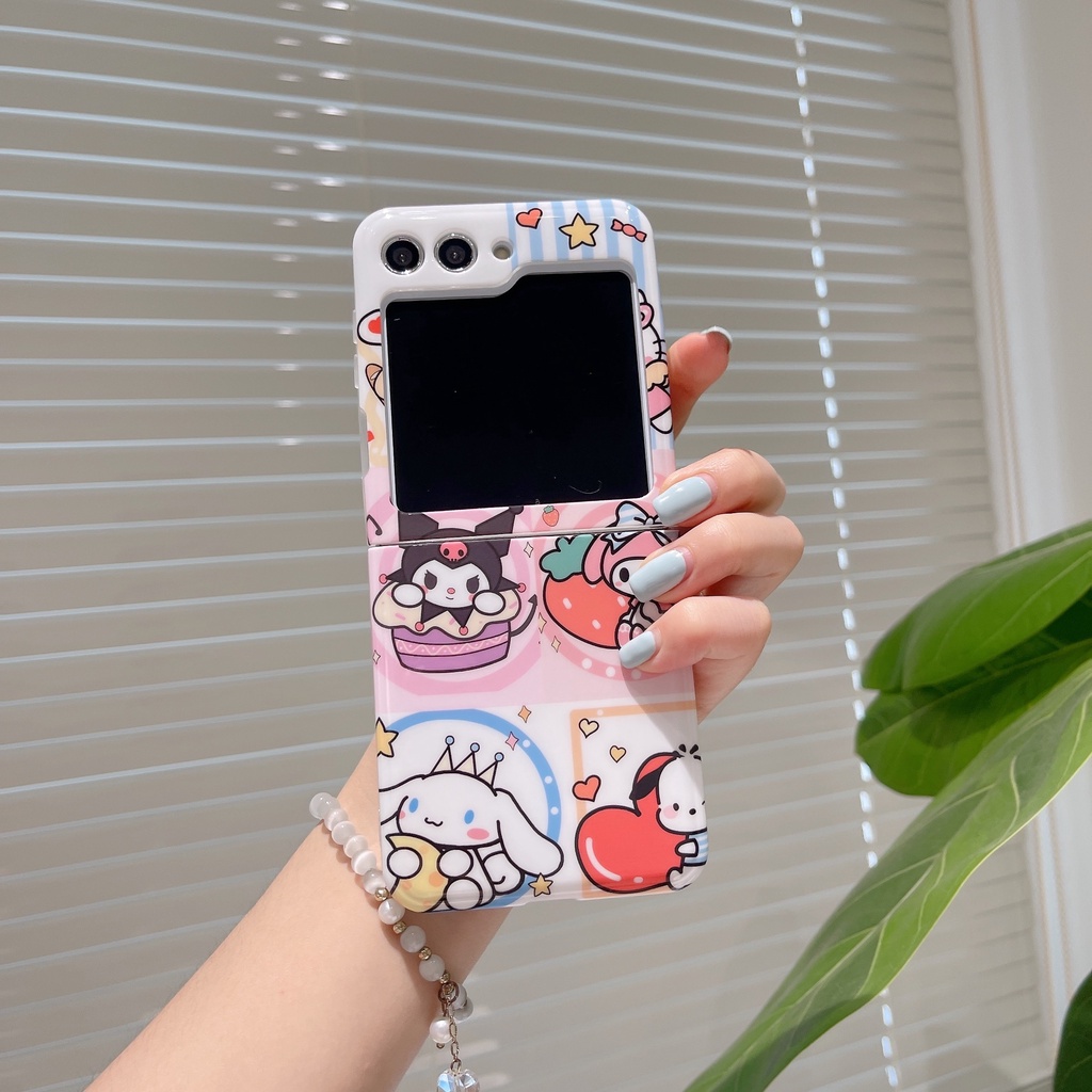sanrio-เคสโทรศัพท์มือถือแบบนิ่ม-กันกระแทก-ลายการ์ตูนซานริโอ้น่ารัก-สําหรับ-samsung-galaxy-z-flip5-z-flip-3-flip-4