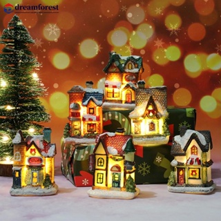 Dreamforest โคมไฟ LED เรซิ่น รูปหมู่บ้านจิ๋ว ของขวัญคริสต์มาส สําหรับตกแต่งบ้าน S1Z7