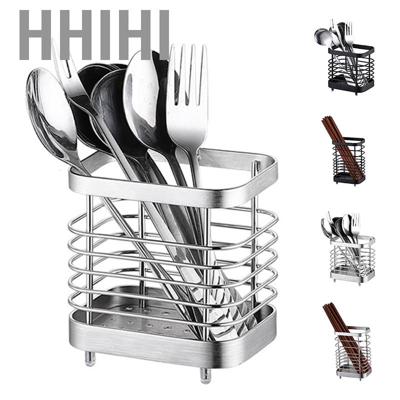 Hhihi Utensil Holder Drying Rack Stainless Steel Draining Wall Mount No