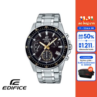 CASIO นาฬิกาข้อมือผู้ชาย EDIFICE รุ่น EFV-540D-1A9VUDF วัสดุสเตนเลสสตีล สีดำ