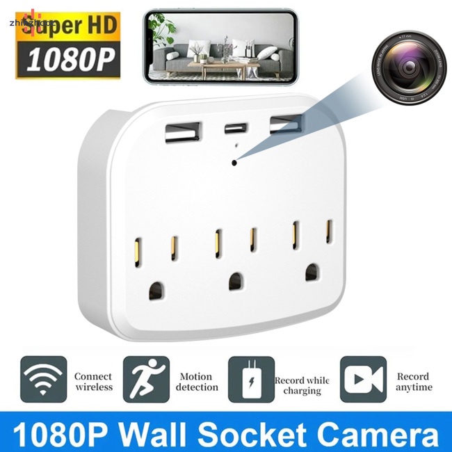 Vip Hd 1080p เต้าเสียบกล้องติดผนัง Wifi Mini Camera Type-c Usb Socket ...