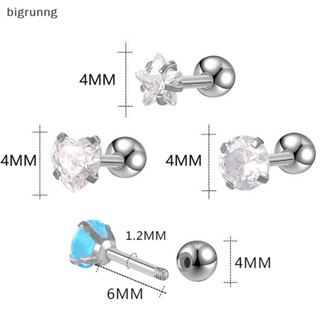 Bigrunng ต่างหูสตั๊ด คริสตัล หลากสี 4 มม. สําหรับผู้หญิง 1 คู่