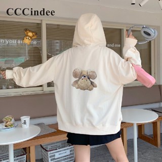Cccindee ใหม่ เสื้อแจ็กเก็ตลําลอง มีซิป ทรงหลวม พิมพ์ลาย สีพื้น เข้ากับทุกการแต่งกาย แฟชั่นสําหรับสตรี 2023