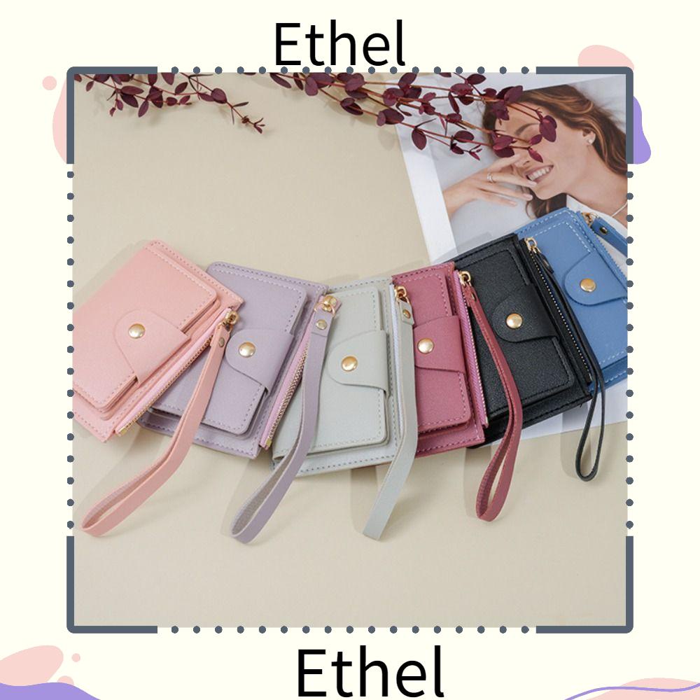 ethel1-กระเป๋าใส่เหรียญ-ใส่บัตรเครดิต-หนัง-pu-หลายใบ-แบบพกพา-สีพื้น-เรียบง่าย-สําหรับผู้หญิง