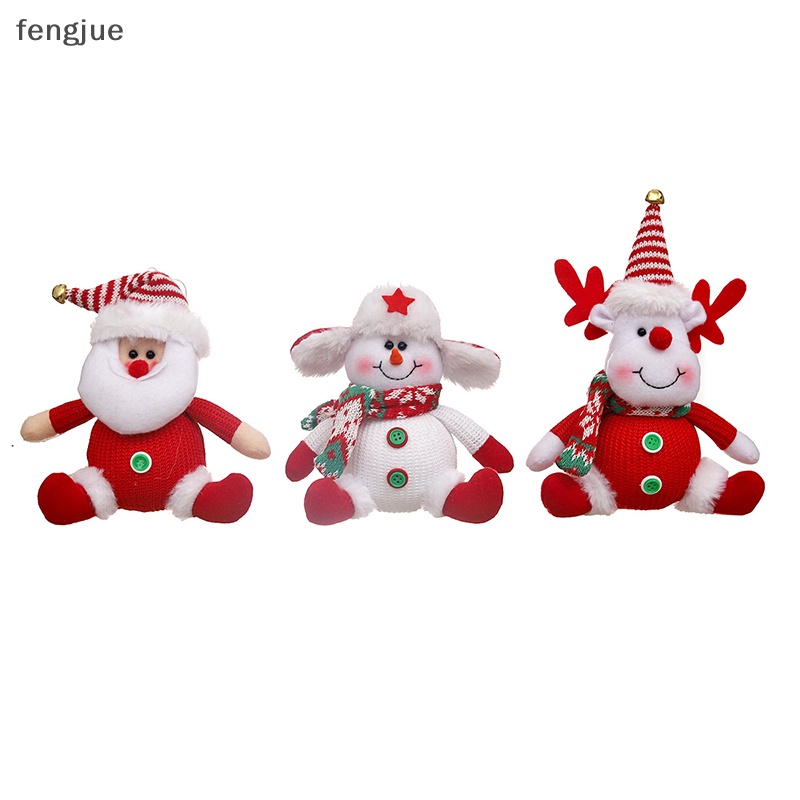 fengjue-จี้ตุ๊กตาซานตาคลอส-สโนว์แมน-ผ้าถัก-สําหรับแขวนตกแต่งบ้าน-ต้นคริสต์มาส