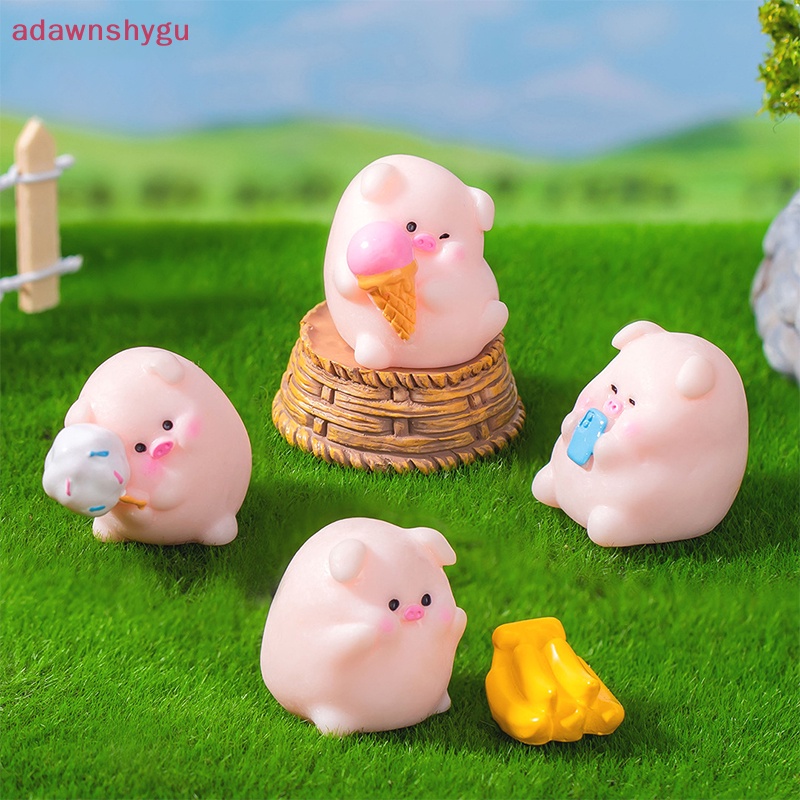 adagu-ตุ๊กตาฟิกเกอร์เรซิ่น-รูปหมูน่ารัก-สีชมพู-สําหรับตกแต่งบ้าน-ออฟฟิศ-คอมพิวเตอร์-ตั้งโต๊ะ