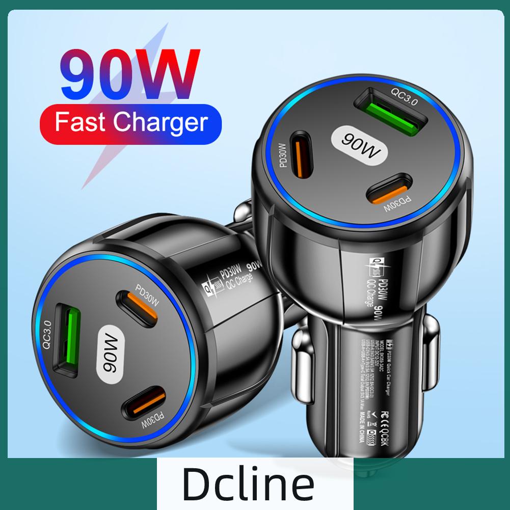 dcline-th-ที่ชาร์จโทรศัพท์มือถือ-3-พอร์ต-90w-usb-qc3-0-30w-type-c-pd-30w-dc12-32v-สําหรับรถยนต์