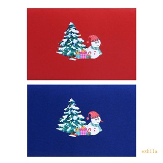 Exhila การ์ดอวยพร ลายสโนว์แมน 3D อุปกรณ์เสริม สําหรับครอบครัว เทศกาลคริสต์มาส