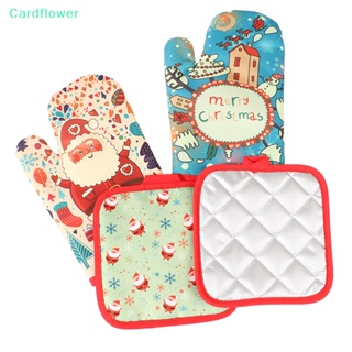 &lt;Cardflower&gt; ถุงมือเตาอบไมโครเวฟ กันความร้อน สําหรับย่างบาร์บีคิว 2 ชิ้น ต่อชุด