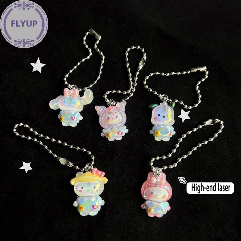 flyup-sanrio-พวงกุญแจเลเซอร์ใส-จี้ห้อยกระเป๋า-ลายการ์ตูนคิตตี้-ชินนาม่อน-สุนัขคุโรมิ-เมโลดี้-พาช่าน่ารัก