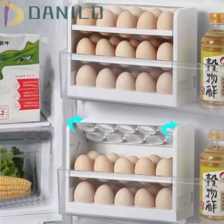 Danilo กล่องเก็บไข่ แบบพลิกตั้งได้ 30 ช่อง จุของได้เยอะ หมุนได้ สําหรับตู้เย็น