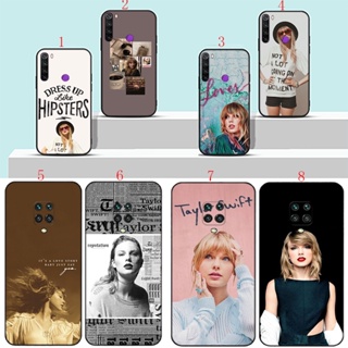 เคสโทรศัพท์มือถือนิ่ม ลายการ์ตูนอนิเมะ Taylor Swift สีดํา สําหรับ Redmi 10C 10A 9C Note 10 11 s 4g H12
