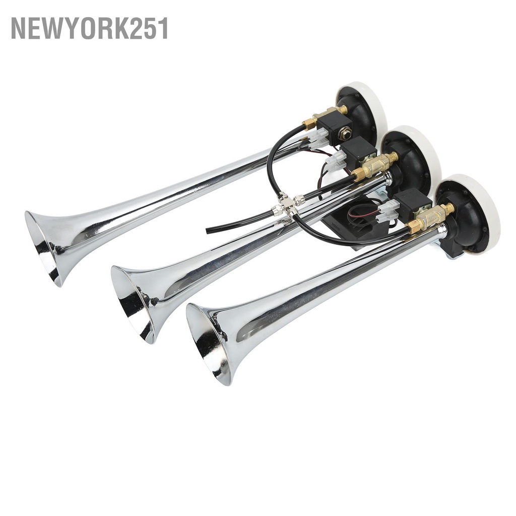 Newyork251 3 ทรัมเป็ต Air Horn 6 Tunes ชุบโครเมี่ยม 305/342/385x79 มม.