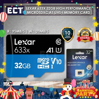 Lexar การ์ดหน่วยความจํา Micro SD ประสิทธิภาพสูง 633x 32GB 64GB 128GB MicroSDXC A1 UHS-I