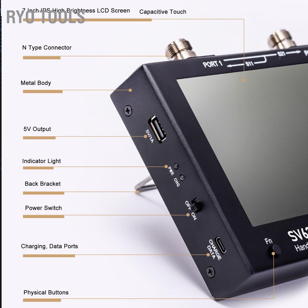 Ryo Tools Vector Network Analyzer หน้าจอ 7 นิ้ว 1MHz ถึง 6.3GHz มือถือ ...