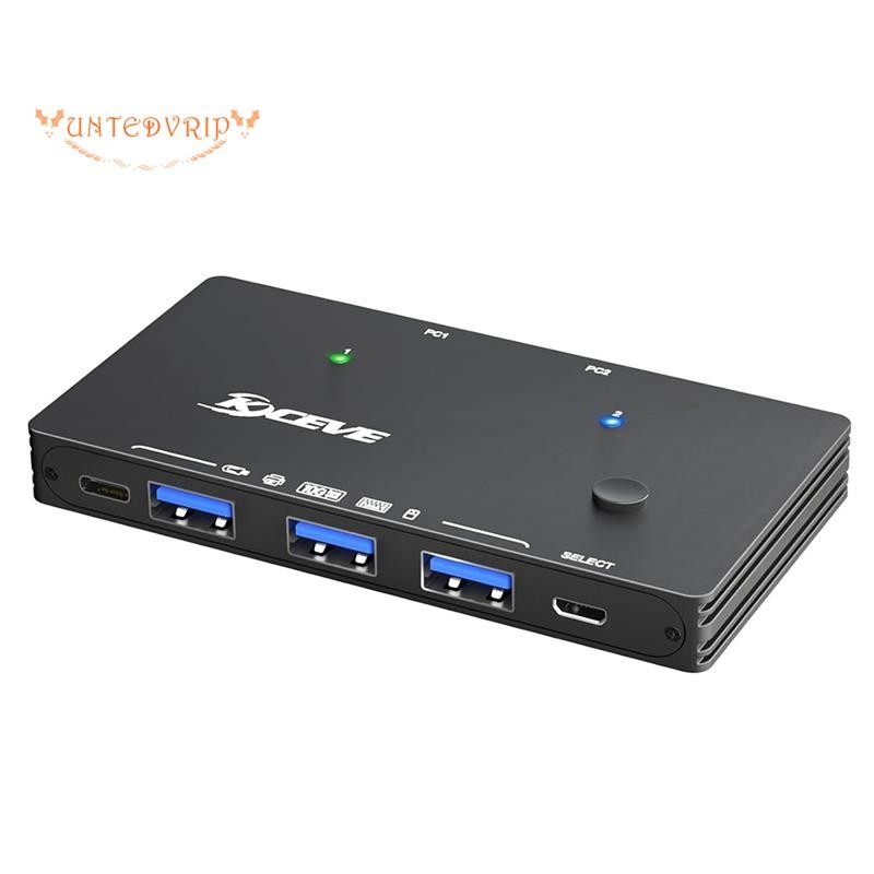 สวิตช์ USB 3.0 10Gbps 2 Input 4 Output USB C Switch สําหรับอุปกรณ์แชร์ ...