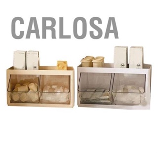 CARLOSA แขวนผนังถุงชากล่องเก็บกาแฟมัลติฟังก์ชั่นชั้นวางแคปซูลสำหรับสำนักงาน Pantry Snack