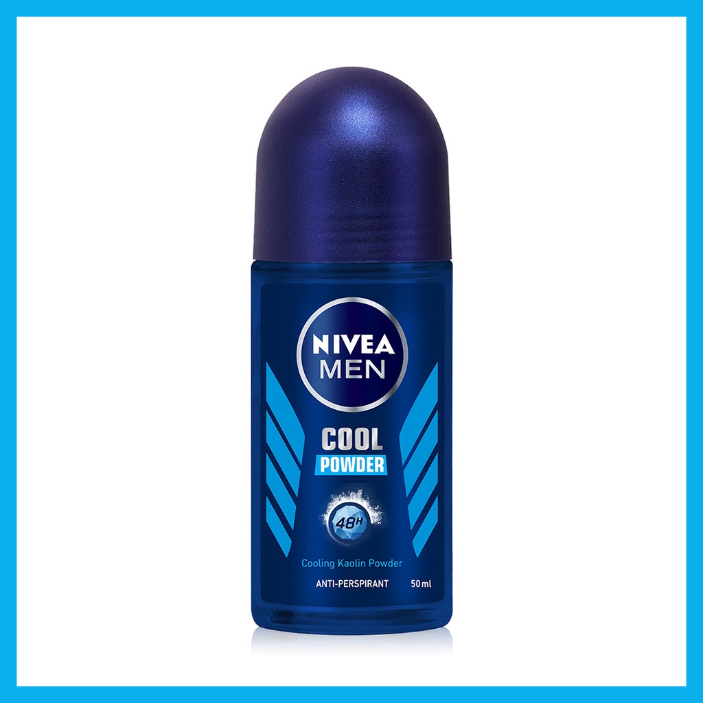 nivea-deo-men-cool-powder-roll-50ml-โรลออนระงับกลิ่นกายสูตรเย็น-ให้ความรู้สึกแห้งสบายเย็นสดชื่นหลังใช้