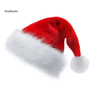 Sou หมวกซานต้าคลอส ใช้ซ้ําได้ พร็อพปาร์ตี้คริสต์มาส สีขาว ใช้ซ้ําได้ สําหรับผู้ใหญ่