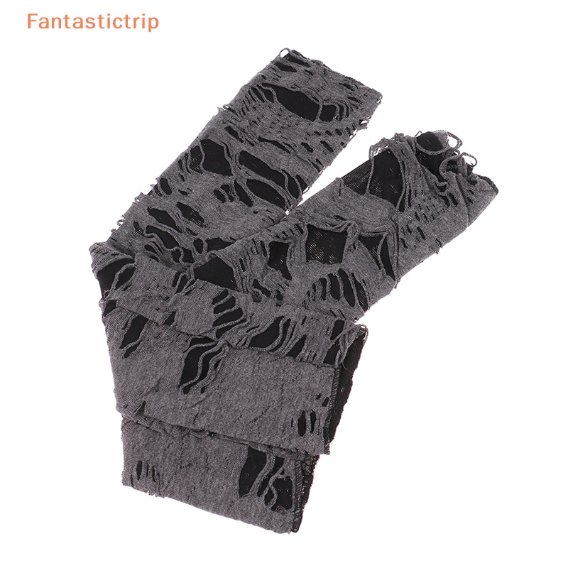 fantastictrip-ถุงมือโกธิค-ไม่มีนิ้ว-1-คู่-ฮาโลวีน-สีดํา-ฉีกขาด-ตกแต่งแฟชั่น