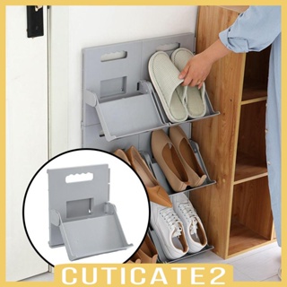 [Cuticate2] ชั้นวางรองเท้า แบบติดผนัง ยืดหยุ่น วางซ้อนกันได้ สําหรับห้องน้ํา หอพัก