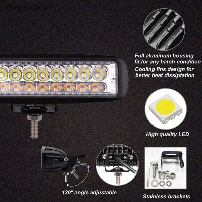 chee-บาร์ไฟ-led-60w-6-นิ้ว-สีขาว-และสีเหลืองอําพัน-กันน้ํา-สําหรับรถยนต์-1-ชิ้น