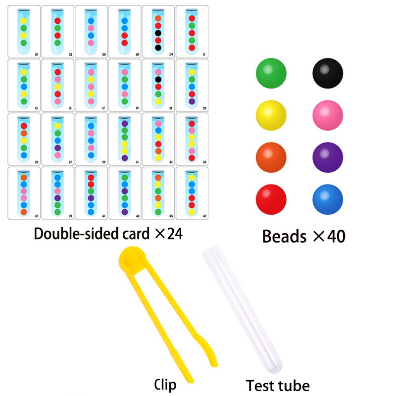 ดาวเคราะห์มีความสุข-คลิปลูกปัดหลอดทดลองตรรกะสำหรับเด็กโฟกัสของเล่นซ้อนสีการจำแนกประเภทเกมจับคู่ของเล่น-montessori-ของเล่นเพื่อการศึกษาปฐมวัย