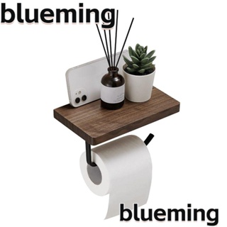 Blueming2 ที่ใส่กระดาษทิชชู่ในห้องน้ํา พร้อมชั้นไม้ โลหะ สีดํา กันสนิม