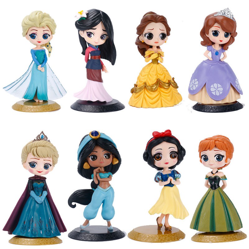 ฟิกเกอร์-pvc-รูป-disney-princess-elsa-anna-cinderella-alice-สําหรับตกแต่งเค้กวันเกิดเด็ก