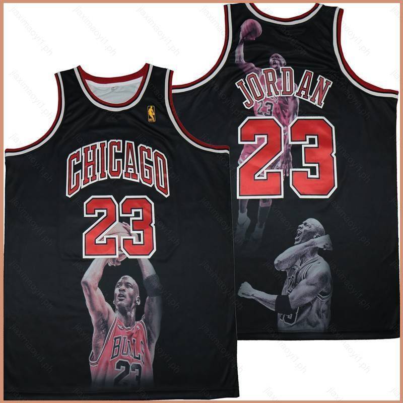 เสื้อกีฬาบาสเก็ตบอล-jordan-23-chicago-bulls-ขนาดใหญ่-สีดํา-สีแดง