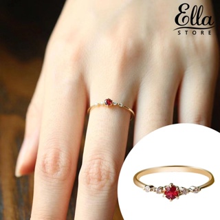 Ellastore123 แหวนสเตนเลส อัลลอย ป้องกันสนิม เครื่องประดับ สําหรับผู้หญิง เจ้าสาว ของขวัญวันครบรอบ