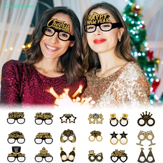 &lt;Cardflower&gt; กรอบแว่นตากระดาษ ลาย Happy New Year 3D สีดํา ทอง สําหรับตกแต่งปาร์ตี้คริสต์มาส 2024 ลดราคา 6 ชิ้น