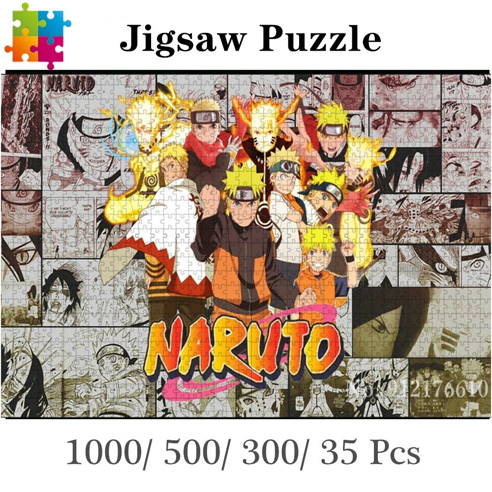 Naruto Manga Puzzle 300/500/1000 Pieces Wooden Tangram Puzzles Game for
