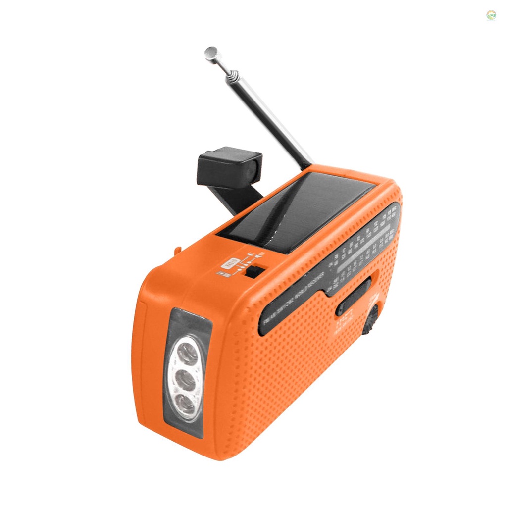 วิทยุฉุกเฉิน พลังงานแสงอาทิตย์ 1200mAh AM FM SW1 SW2 พร้อมไฟฉาย ใช้ ...