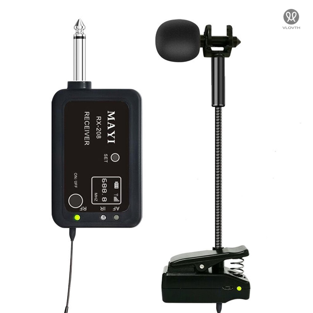UHF Instruments Microphone Receiver Set Pick Up for Saxophone Trumpet ...