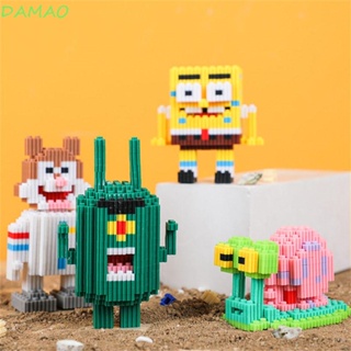 Damao ของเล่นตัวต่อ รูปการ์ตูน Spongebobed DIY สําหรับเด็กผู้ชาย ของขวัญ
