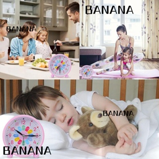 Banana1 นาฬิกาปลุกตั้งโต๊ะ ทรงกลม ไร้เสียง น้ําหนักเบา แบบพกพา ของขวัญน่ารัก สําหรับตกแต่งบ้าน ห้องนอนเด็ก