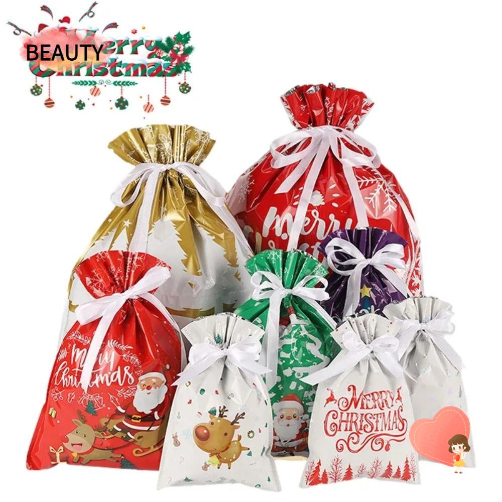 beauty-ถุงของขวัญ-ถุงขนมบิสกิต-แบบหูรูด-ลายการ์ตูนคริสต์มาส-สําหรับตกแต่งปาร์ตี้