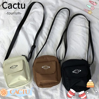 Cactu กระเป๋าสะพายไหล่ ผ้าฝ้าย ผ้าแคนวาส ขนาดเล็ก ใส่โทรศัพท์ได้