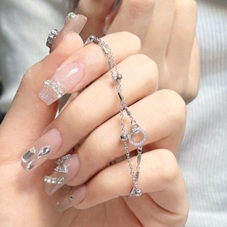 Chain bracelet girls light luxury ins niche design sense of high-looking best friend bracelet double-layer jewelry gifts