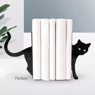 [Fenteer] ชั้นวางหนังสือโลหะ รูปแมวดํา สําหรับตกแต่งห้องนั่งเล่น บ้าน