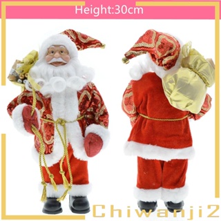 [Chiwanji2] ฟิกเกอร์ตุ๊กตาซานต้า สีแดง 30 ซม. สําหรับตกแต่งบ้าน เทศกาลคริสต์มาส