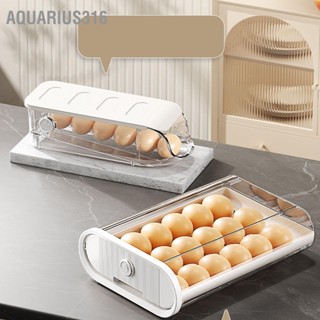 Aquarius316 3PCS ภาชนะไข่สำหรับตู้เย็นพลาสติกอัตโนมัติ Rolling ผู้ถือไข่กล่องเก็บสำหรับครัวเรือน