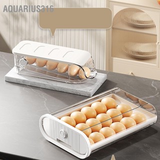 Aquarius316 3PCS ภาชนะไข่สำหรับตู้เย็นพลาสติกอัตโนมัติ Rolling ผู้ถือไข่กล่องเก็บสำหรับครัวเรือน